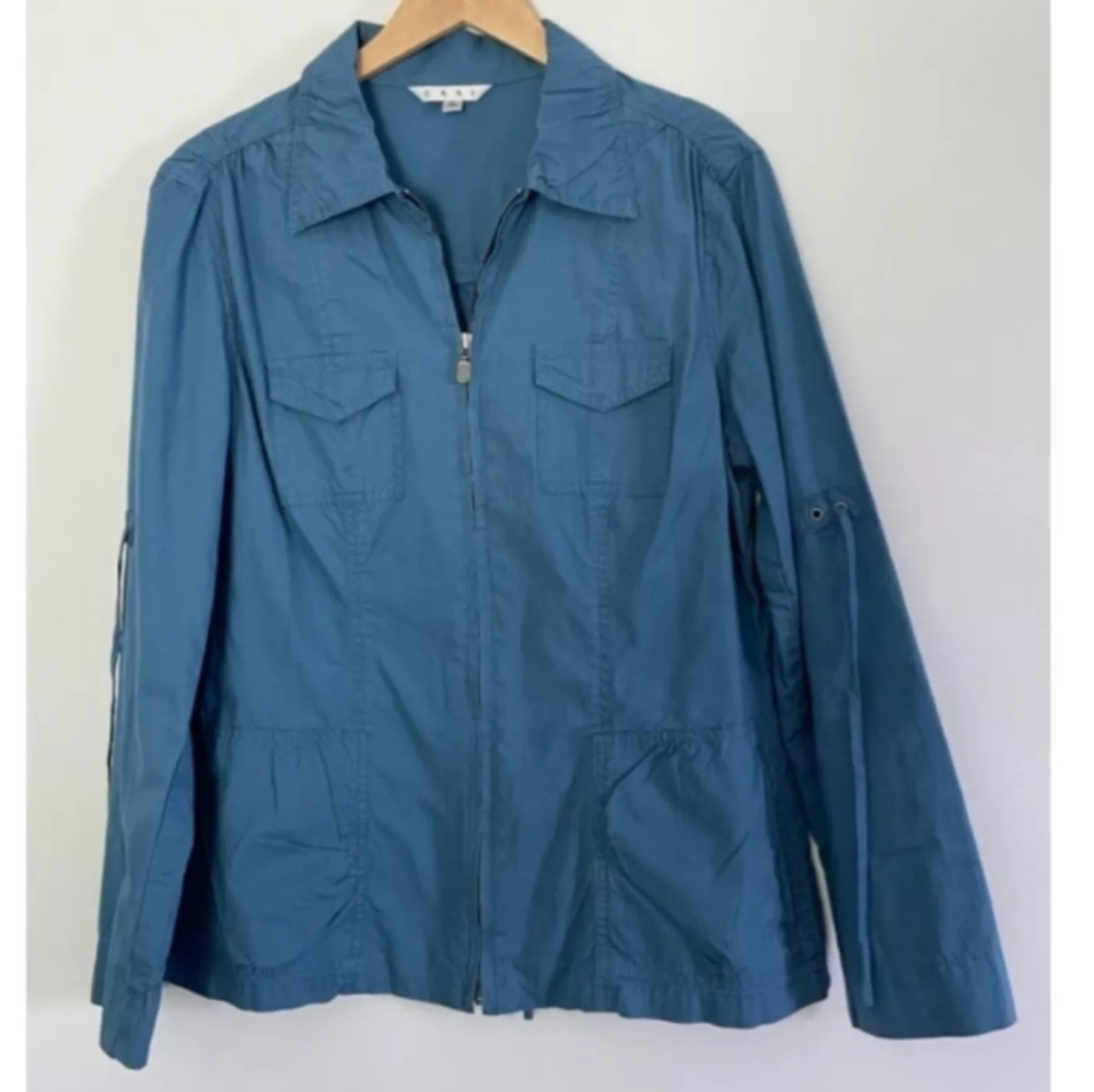 CAbi Teal Zip-Front Lightweight Jacket